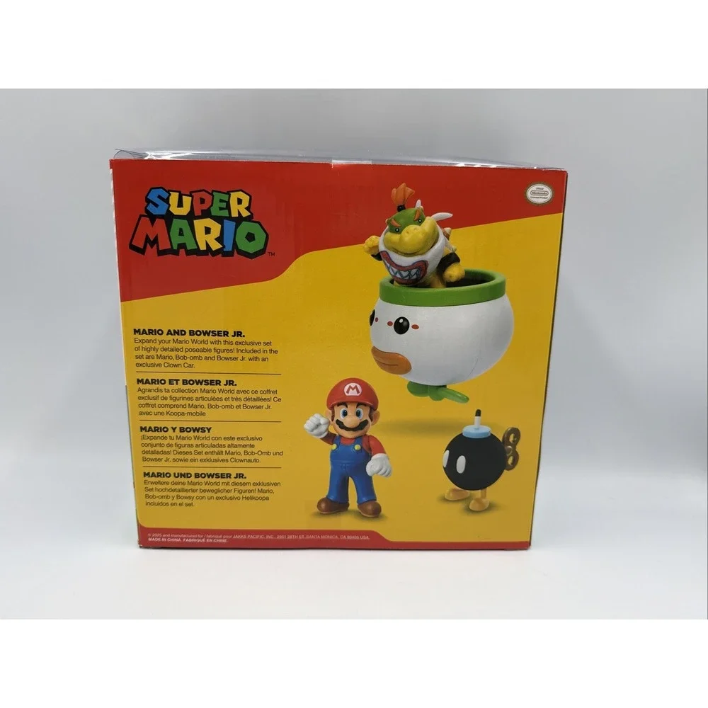 Super Mario Bowser Jr Clown Car Bob-Omb Bomb Jakks Pacific 2.5 World Of Nintendo